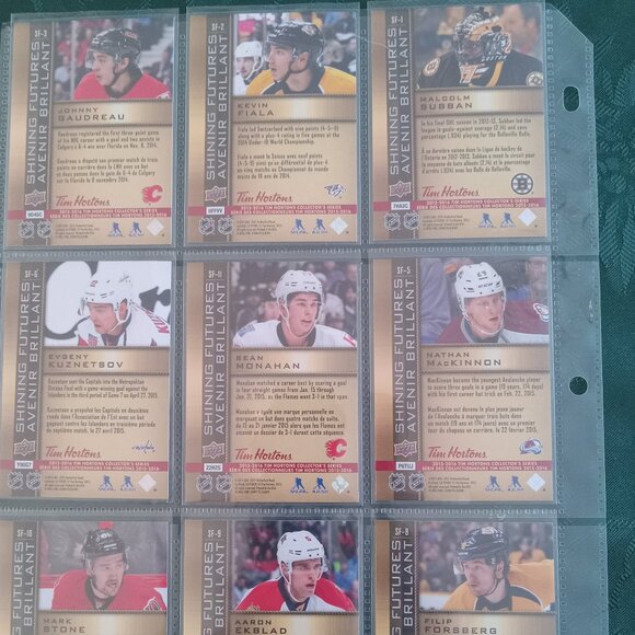 2015-16 Upper Deck Tim Hortons Collector's Series Shining Futures (9 cards) - Picture 2 of 2